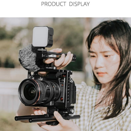 Panasonic Lumix Dc-S1H / Dc-S1 / Dc-S1R Camera Cage Stabilizer With Handle & Rail Rod Mount - Black