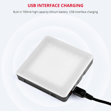 Portable 49-Led Phone Photography Fill Light With 6 Filters - Black