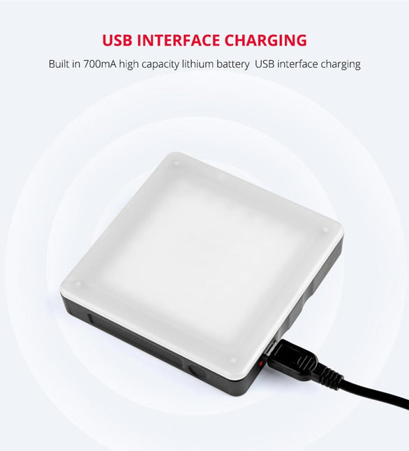 Portable 49-Led Phone Photography Fill Light With 6 Filters - Black