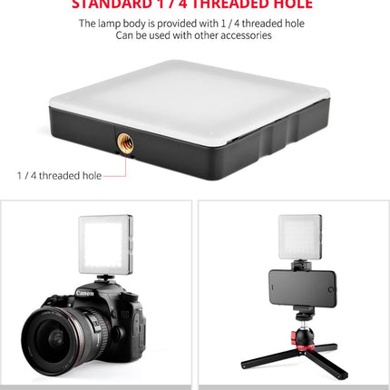 Portable 49-Led Phone Photography Fill Light With 6 Filters - Black