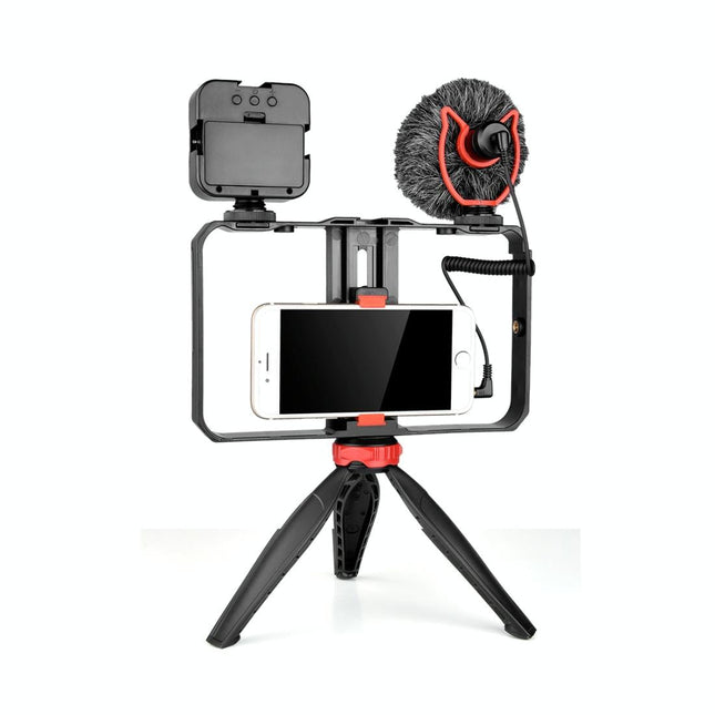 Vlogging Video Rig With Led Light Mic & Tripod