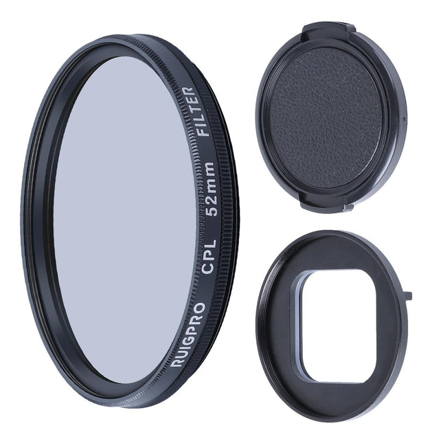 52Mm Cpl Lens Filter With Adapter Ring And Cap For Gopro Hero10 / 9