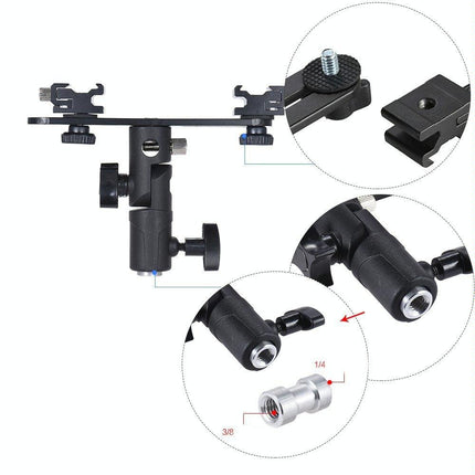 Dual Hot Shoe Flash Bracket - Compact And Versatile