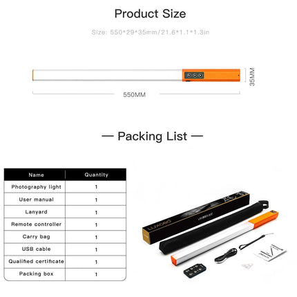 Handheld Dual Temperature Led Stick Light - Orange