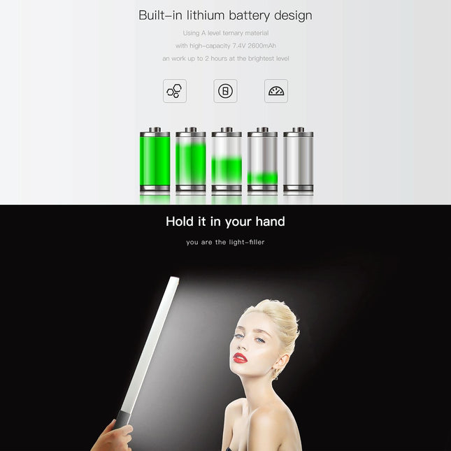 Handheld Led Fill Light For Video 1000Lm Dual Colour Black