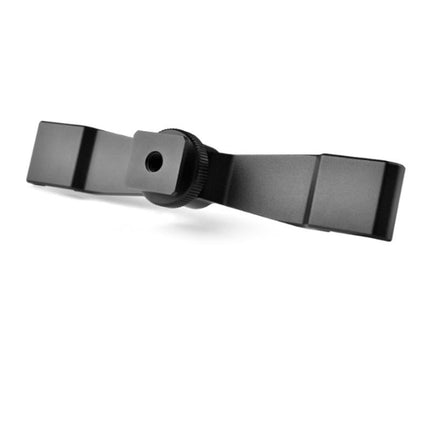 Aluminum Dual Cold Shoe Mount Adapter Extension Bracket - Black