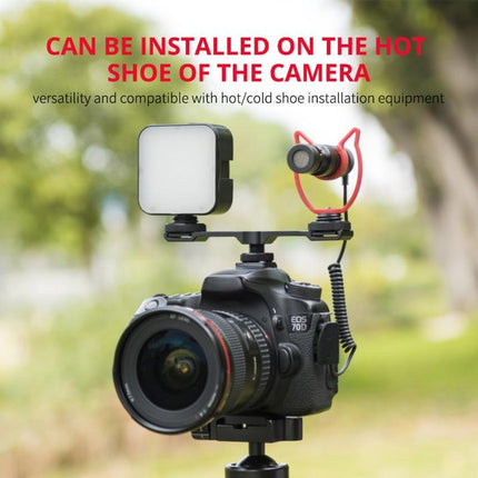 Aluminum Dual Cold Shoe Mount Adapter Extension Bracket - Black