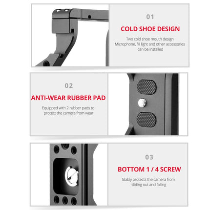 Sony Alpha 7C Video Camera Cage Stabilizer - Black