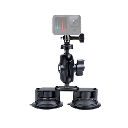 Universal Dual Suction Cup Mount For Action Cameras And Smartphones
