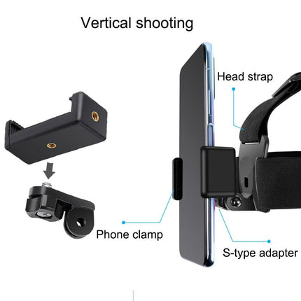 Adjustable Head Strap With Phone Clamp For Gopro And Action Cameras