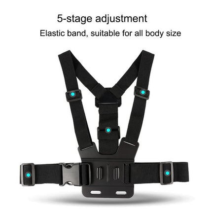 Adjustable Body Mount Belt With Phone Clamp For Action Cameras And Smartphones
