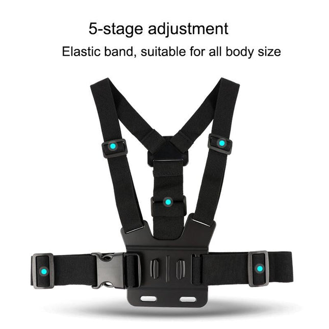Adjustable Body Mount Belt With Phone Clamp For Action Cameras And Smartphones