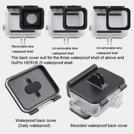 Waterproof Clamp Mount Adapter Kit For Gopro Hero6 / 5 With Back Cover