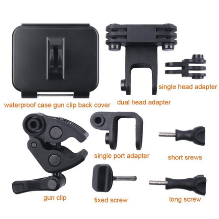 Waterproof Clamp Mount Adapter Kit For Gopro Hero6 / 5 With Back Cover