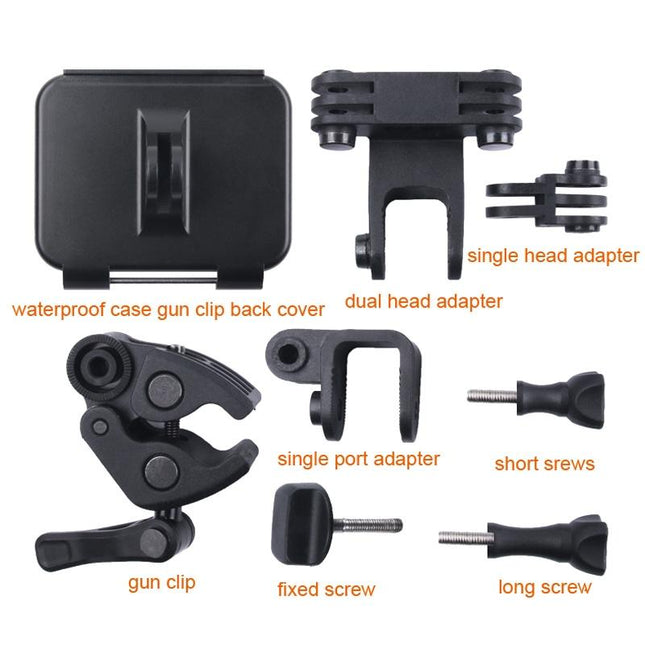 Waterproof Clamp Mount Adapter Kit For Gopro Hero6 / 5 With Back Cover