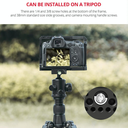 Video Camera Cage Stabilizer For Canon Eos R5 / R6 / R - Black