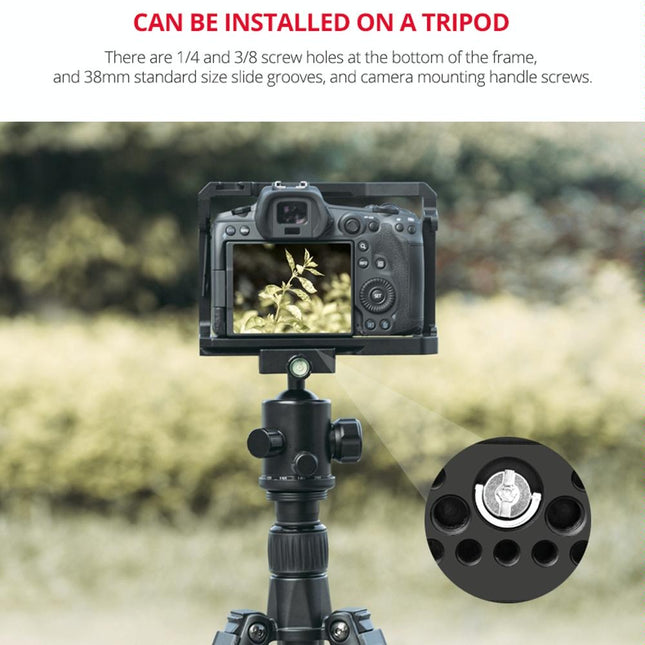 Video Camera Cage Stabilizer For Canon Eos R5 / R6 / R - Black