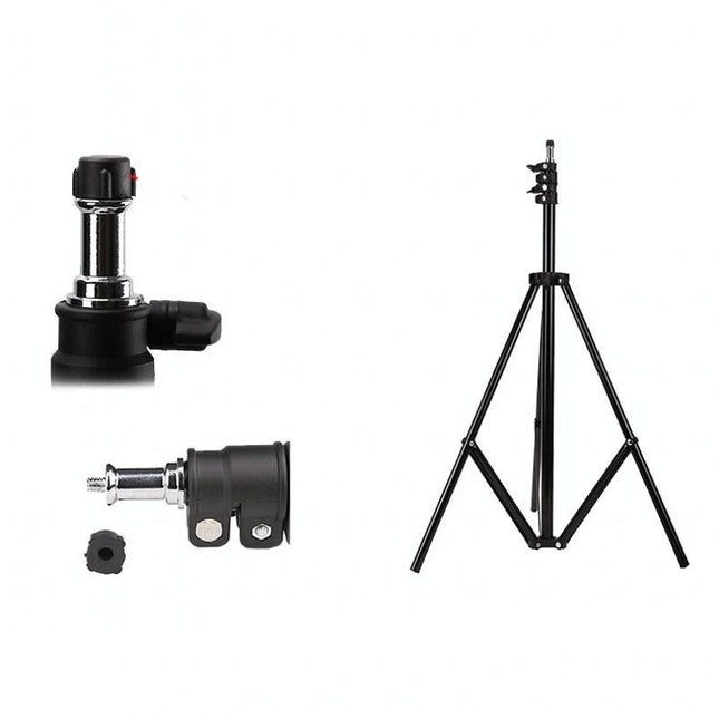 Aluminum Light Stand For Studio Flash - 1.9M Height - Black
