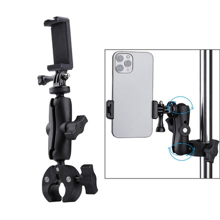 360 Degree Adjustable Clamp Plier Base With Extended Phone Clamp