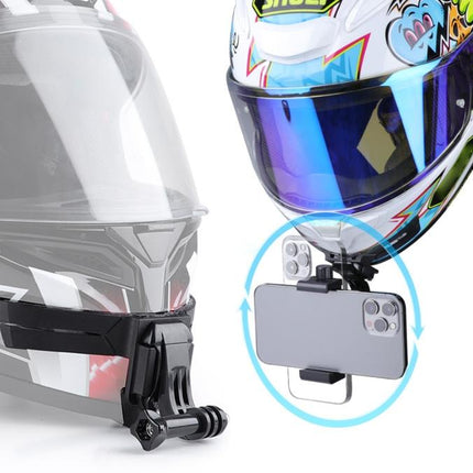 Helmet Mount Kit For Action Camera With Phone Clamp And Adapter