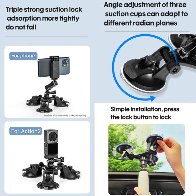 Triangle Suction Cup Mount - Strong Direction