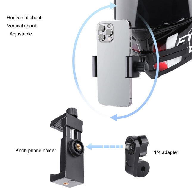 Foldable Action Camera Helmet Mount Kit With J Hook And Phone Clamp