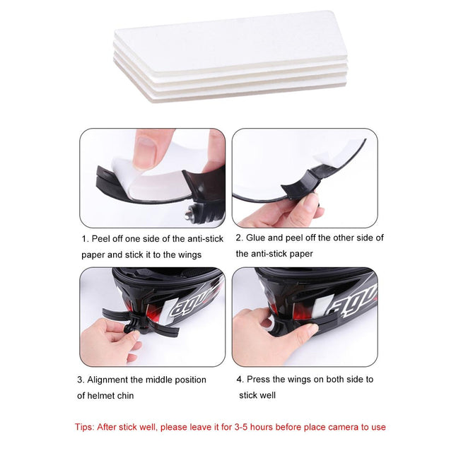 Foldable Action Camera Helmet Mount Kit With J Hook And Phone Clamp