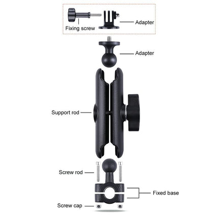Car Seat Mount For Action Cameras - 21Mm Ballhead With Tripod Adapter
