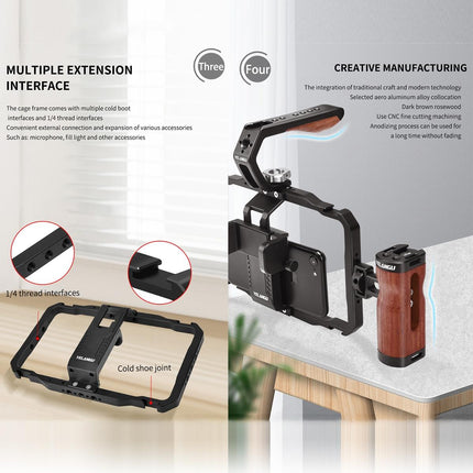 Smartphone Video Rig With Stabilizer Handles For Vlogging And Live Broadcast