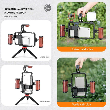 Smartphone Video Rig With Stabilizer Handles For Vlogging And Live Broadcast