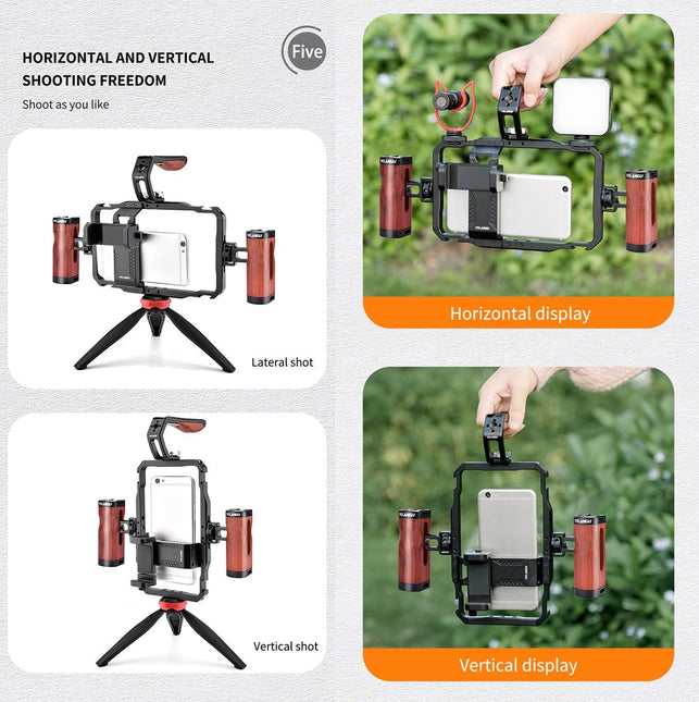 Smartphone Video Rig With Stabilizer Handles For Vlogging And Live Broadcast