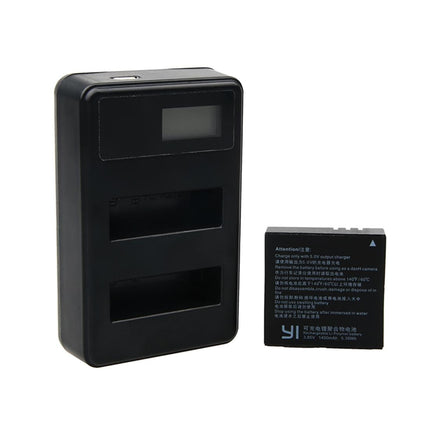 Usb Charger For Xiaoyi 4K Camera With Dual Batteries And Lcd Display