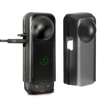 Transparent Black Sunnylife Camera Cover For Insta360 X4 With Integrated Lens Screen Protection