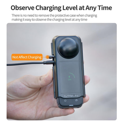 Transparent Black Sunnylife Camera Cover For Insta360 X4 With Integrated Lens Screen Protection