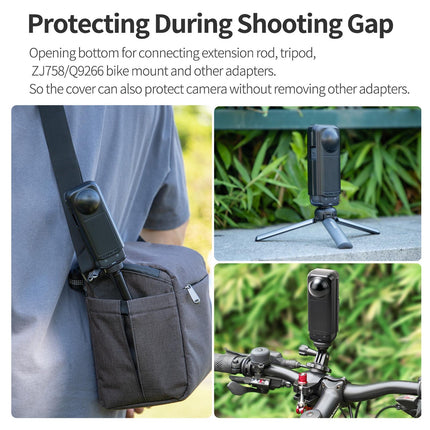 Transparent Black Sunnylife Camera Cover For Insta360 X4 With Integrated Lens Screen Protection