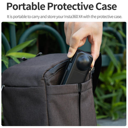 Transparent Black Sunnylife Camera Cover For Insta360 X4 With Integrated Lens Screen Protection