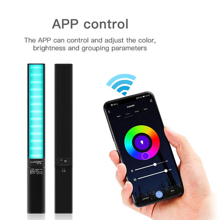 Handheld Rgb Led Video Light With App Control - Black