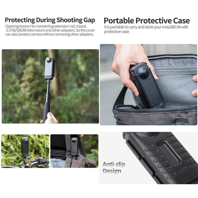 Transparent Black Sunnylife Lens Screen Protector For Insta360 X4