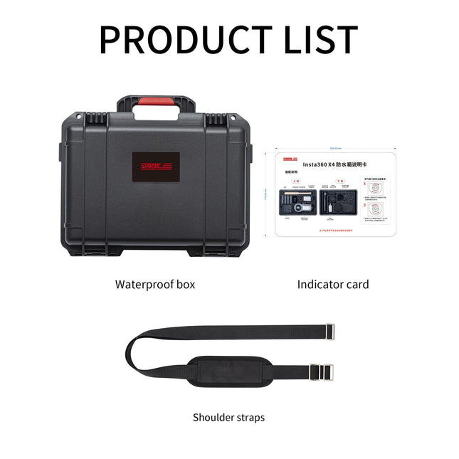 Waterproof Dual-Layer Storage Box For Insta360 X4 Startrc - Black