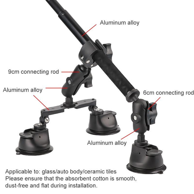 Selfie Stick Kit With Dual Leg And Single Suction Cups