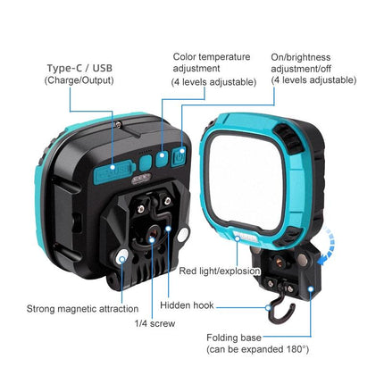 28W Waterproof Led Work Light With 136 Leds For Photography And Fill Light - Blue