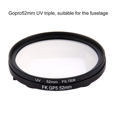 3-In-1 52Mm Round Uv Lens Filter For Gopro Hero7 / 6 / 5 With Cap
