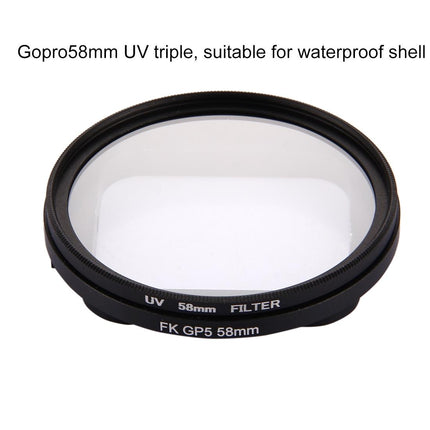 3-In-1 58Mm Round Uv Filter With Cap For Gopro Hero7 / 6 / 5