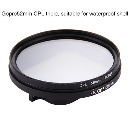 3-In-1 58Mm Round Cpl Lens Filter For Gopro Hero7 / 6 / 5 With Cap