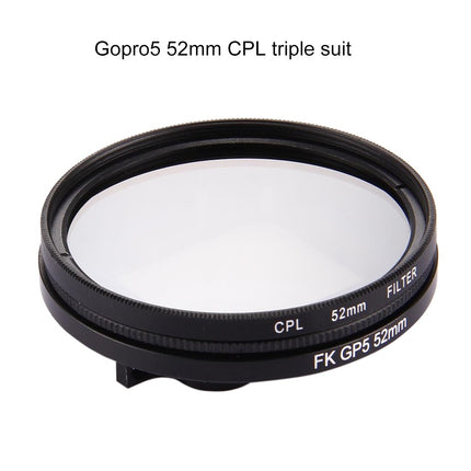 3-In-1 52Mm Round Cpl Lens Filter For Gopro Hero7 With Cap