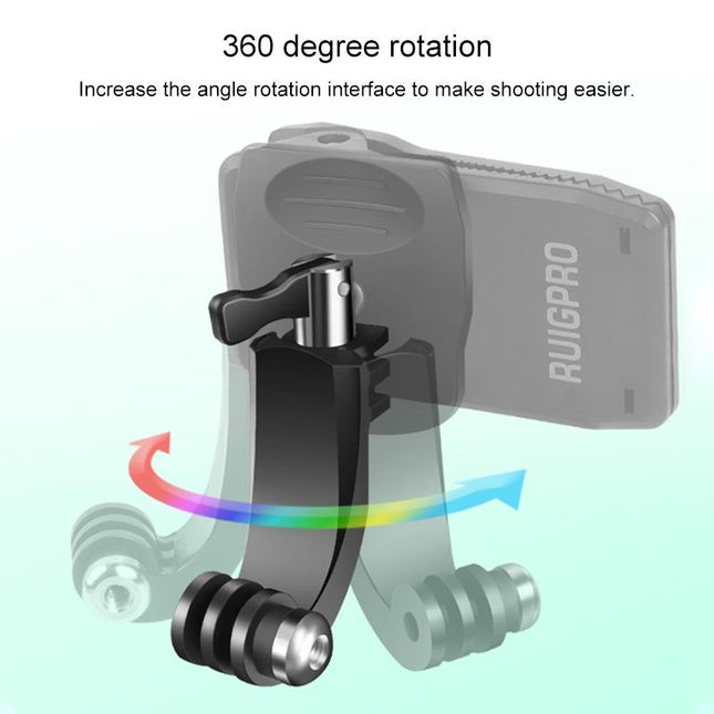 360 Degree J-Type Backpack Mount For Gopro Dji And Action Cameras