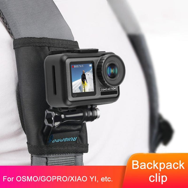 Universal Action Camera Backpack Mount - Rec Mounts Clip Clamp