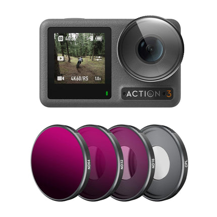 4-In-1 Lens Filter For Dji Action 3 Nd16 Nd32 Nd64 Cpl