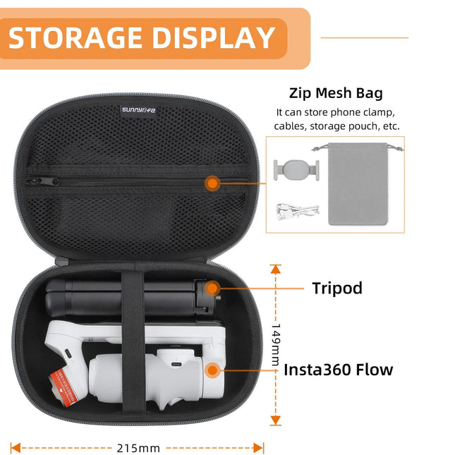 Compact Storage Bag For Insta360 Flow Zhiyun And Feiyu