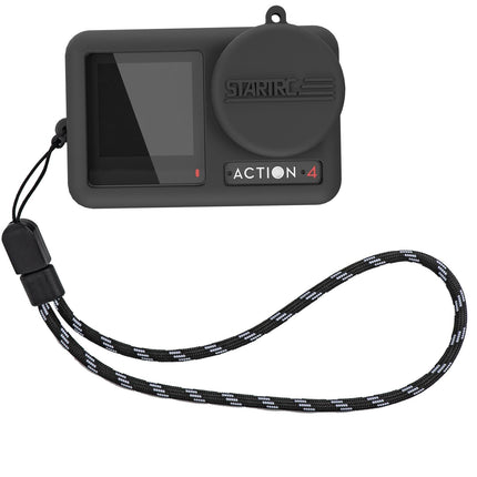 Shockproof Silicone Case With Lens Cap And Strap For Dji Action Camera